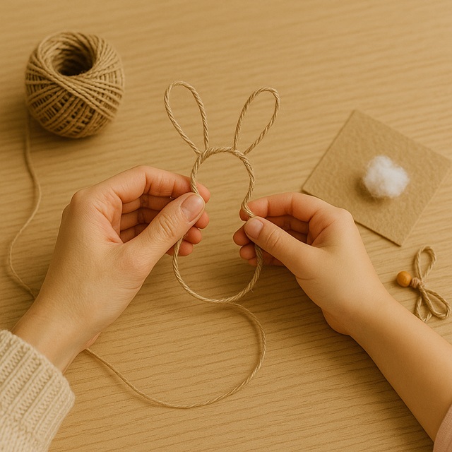 手作りのうさぎの飾り