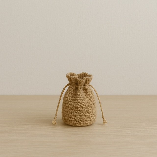 麻紐の巾着