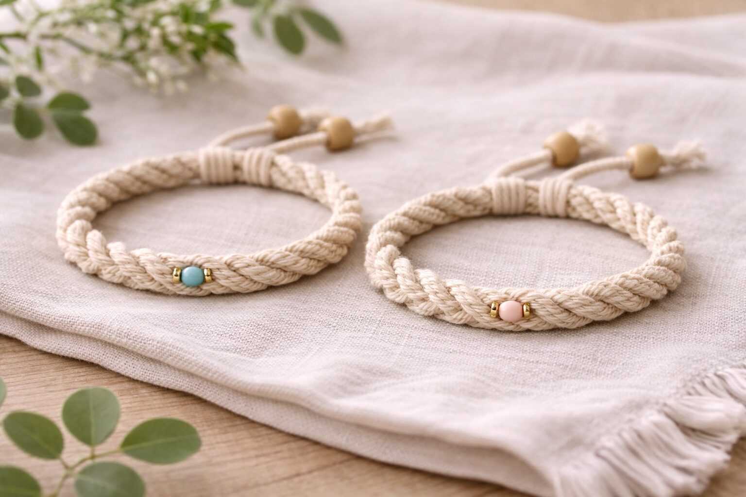 色違いのビーズを使用したブレスレット