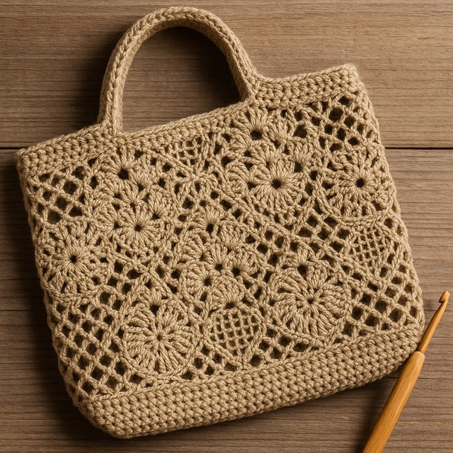 ハンドメイドの麻紐バック